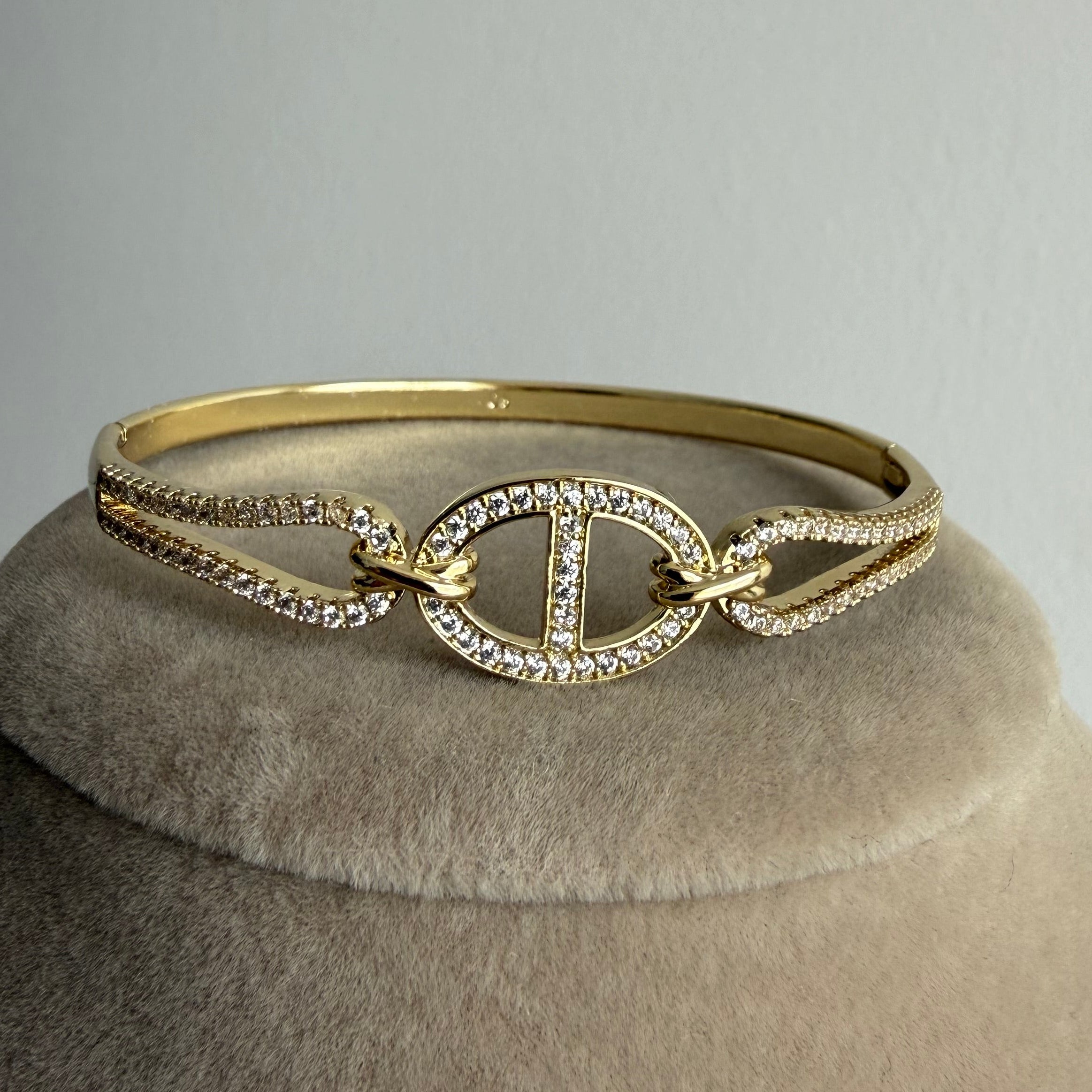 Taş Detaylı Gold Bileklik