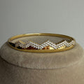 Zirkon Taş Detaylı Zigzag Gold  Bileklik