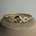 Modern Taş Detaylı Gold Bileklik
